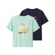 pepperts!® Kinder Mädchen T-Shirts, 2 Stück, mit Print (marine/mint, 146/152) - B-Ware neuwertig