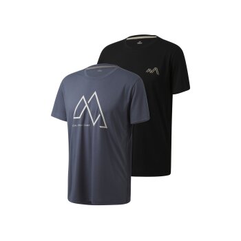 CRIVIT Herren Funktionsshirts, 2 Stück, mit Rundhalsausschnitt (schwarz/blau, S (44/46)) - B-Ware neuwertig