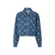 esmara® Damen Oversize-Jeansjacke mit Lidl-Print (Blau/Weiß, 42) - B-Ware neuwertig