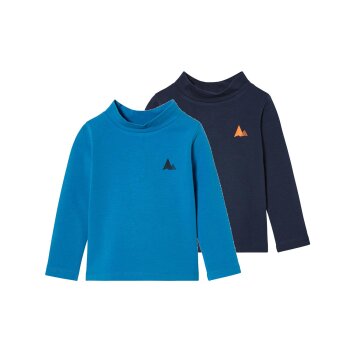 lupilu® Baby Kleinkinder Thermo-Langarmshirts, 2 Stück, mit Bio-Baumwolle (blau/Navy, 110/116) - B-Ware neuwertig
