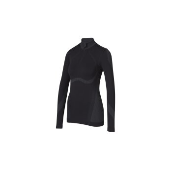 CRIVIT Damen Funktionsunterhemd, seamless, mit Reißverschluss (schwarz, XS(32/34)) - B-Ware neuwertig