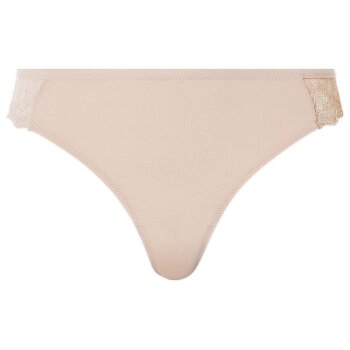 esmara® Damen Strings, 2 Stück mit eleganter Spitze (beige, L (44/46)) - B-Ware neuwertig