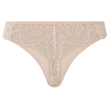 esmara® Damen Strings, 2 Stück mit eleganter Spitze (beige, L (44/46)) - B-Ware neuwertig