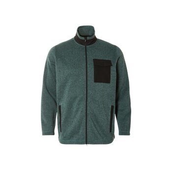 LIVERGY® Herren Strickjacke, aus weichem, wärmendem Fleece (Grün, 4XL(68/70)) - B-Ware neuwertig
