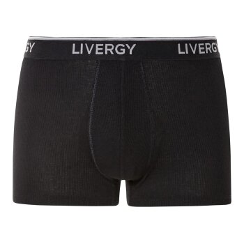 LIVERGY® Herren Boxer, 3 Stück, modische Ripp-Qualität (schwarz/dunkelgrün, 6/L) - B-Ware neuwertig