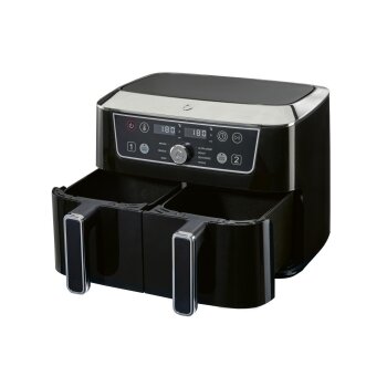 SILVERCREST® Doppelzonen-Heißluftfritteuse, schwarz - B-Ware