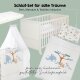 roba Kinderbettset Savanna Friends, 70 x 140 cm, naturgrau - B-Ware